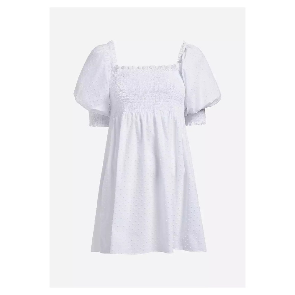 New! HILL HOUSE Swiss Dot Babydoll Mini Dress - Picture 13 of 13